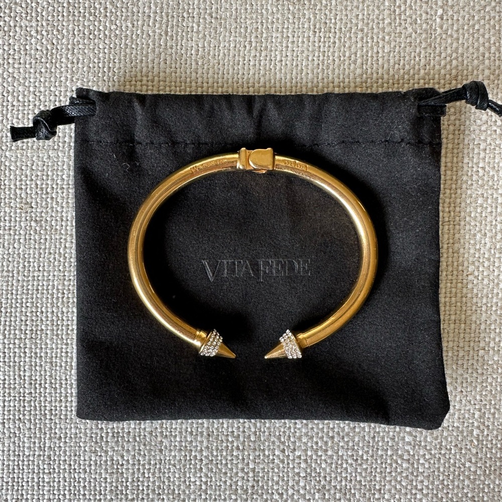 VITA FEDE Mini Titan Cuff Crystal Bracelet M Medium Gold - Picture 2 of 12